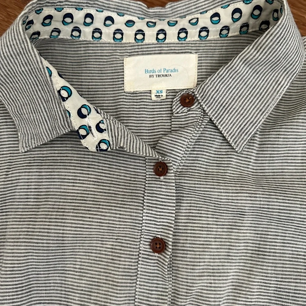 Anthropologie - Birds of Paradis by Trovata- Striped Shirt- Size XS - Picture 4 of 4